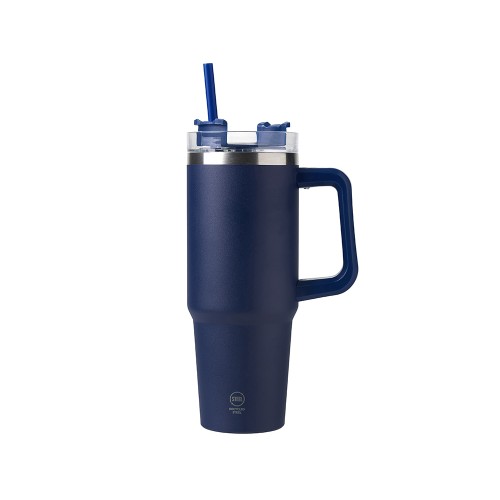 Термокружка «Крэнстон» с двойными стенками из переработанной нержавеющей стали, синий нейви