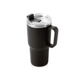 Термокружка «Кенчер» с двойными стенками из нержавеющей стали 304 и полипропилена, черный