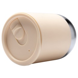 Термокружка LINDE с двойными стенками из переработанного полипропилена, бежевый