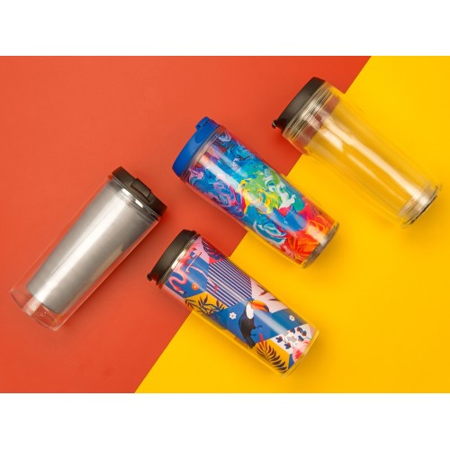 Термокружка «Remix» 400мл, прозрачный/черный