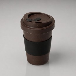 Стакан из кофе с силиконовой манжетой «Latte», коричневый (Р)