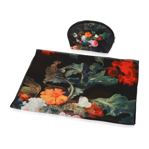 Набор «Цветы»: косметичка и шарф