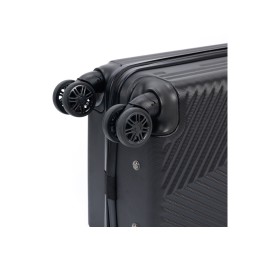 Чемодан TORBER ЛАМА, чёрный, ABS-пластик, 38 х 21 х 55 см, 37 л