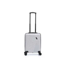 Чемодан TORBER ЛАМА, серебристый, ABS-пластик, 38 х 21 х 55 см, 37 л