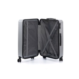 Чемодан TORBER ЛАМА, серебристый, ABS-пластик, 49 х 29,5 х 77 см, 92 л