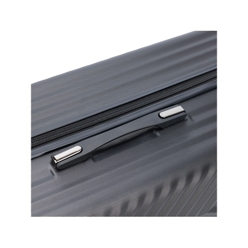 Чемодан TORBER ЛАМА, чёрный, ABS-пластик, 49 х 29,5 х 77 см, 92 л