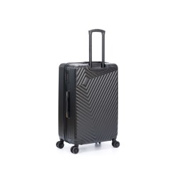 Чемодан TORBER ЛАМА, чёрный, ABS-пластик, 49 х 29,5 х 77 см, 92 л