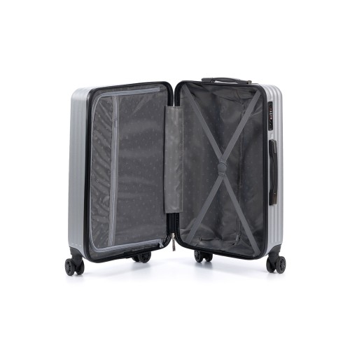 Чемодан TORBER ЛАМА, серебристый, ABS-пластик, 43 х 25,5 х 67 см, 62 л