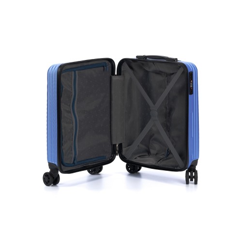 Чемодан TORBER ЛАМА, синий, ABS-пластик, 38 х 21 х 55 см, 37 л