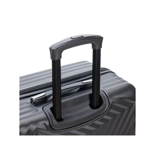 Чемодан TORBER ЛАМА, чёрный, ABS-пластик, 49 х 29,5 х 77 см, 92 л