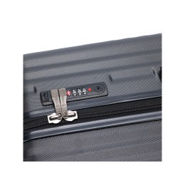 Чемодан TORBER ЛАМА, чёрный, ABS-пластик, 49 х 29,5 х 77 см, 92 л