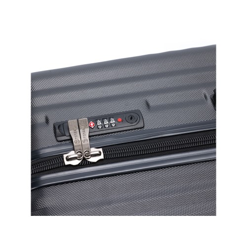 Чемодан TORBER ЛАМА, чёрный, ABS-пластик, 49 х 29,5 х 77 см, 92 л