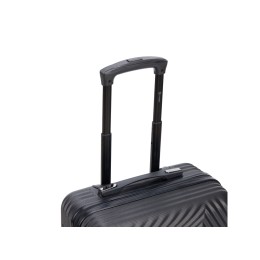 Чемодан TORBER ЛАМА, чёрный, ABS-пластик, 38 х 21 х 55 см, 37 л