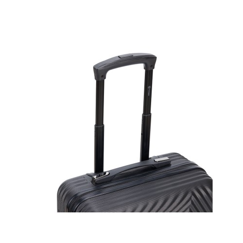 Чемодан TORBER ЛАМА, чёрный, ABS-пластик, 38 х 21 х 55 см, 37 л