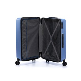 Чемодан TORBER ЛАМА, синий, ABS-пластик, 49 х 29,5 х 77 см, 92 л