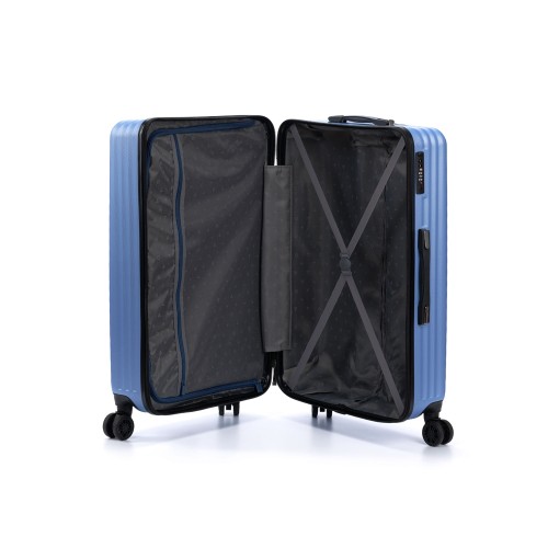 Чемодан TORBER ЛАМА, синий, ABS-пластик, 49 х 29,5 х 77 см, 92 л