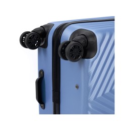 Чемодан TORBER ЛАМА, синий, ABS-пластик, 43 х 25,5 х 67 см, 62 л