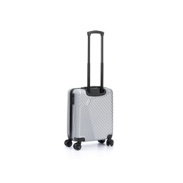 Чемодан TORBER ЛАМА, серебристый, ABS-пластик, 38 х 21 х 55 см, 37 л