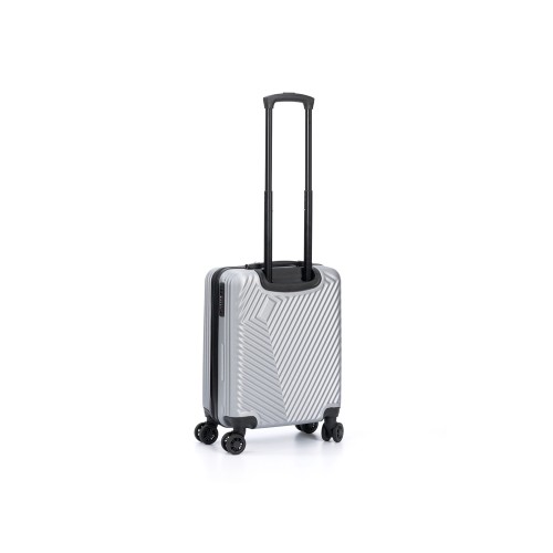 Чемодан TORBER ЛАМА, серебристый, ABS-пластик, 38 х 21 х 55 см, 37 л