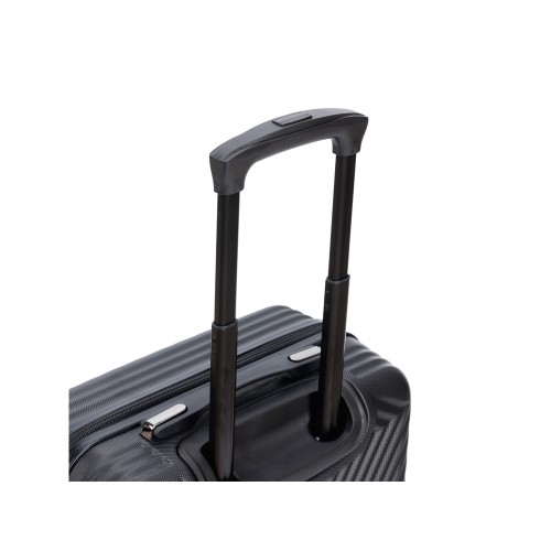 Чемодан TORBER ЛАМА, чёрный, ABS-пластик, 38 х 21 х 55 см, 37 л