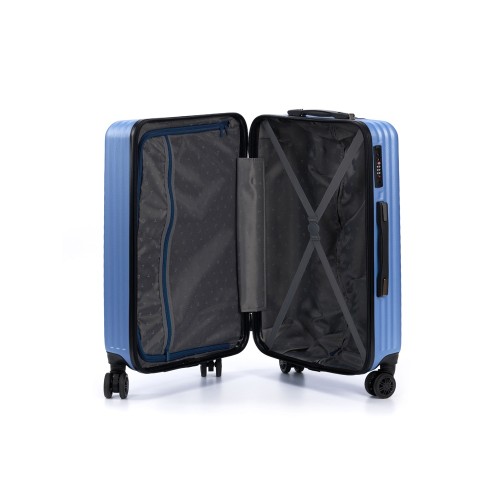 Чемодан TORBER ЛАМА, синий, ABS-пластик, 43 х 25,5 х 67 см, 62 л