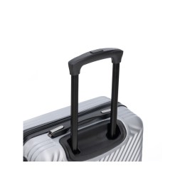 Чемодан TORBER ЛАМА, серебристый, ABS-пластик, 38 х 21 х 55 см, 37 л