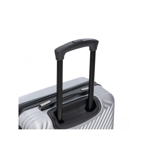 Чемодан TORBER ЛАМА, серебристый, ABS-пластик, 38 х 21 х 55 см, 37 л