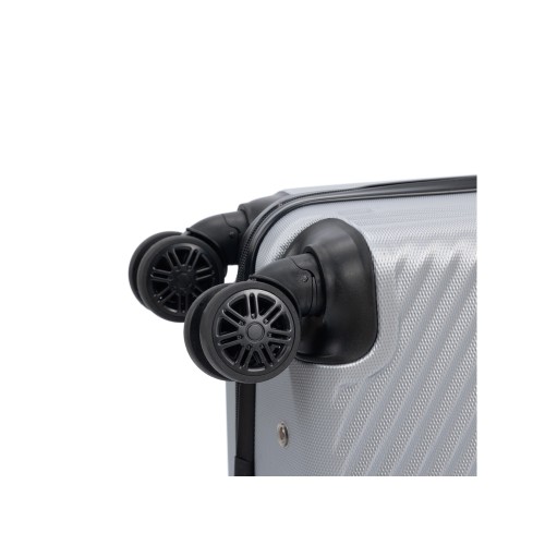 Чемодан TORBER ЛАМА, серебристый, ABS-пластик, 38 х 21 х 55 см, 37 л