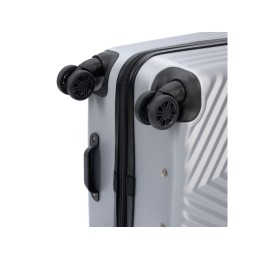 Чемодан TORBER ЛАМА, серебристый, ABS-пластик, 49 х 29,5 х 77 см, 92 л