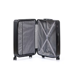 Чемодан TORBER ЛАМА, чёрный, ABS-пластик, 49 х 29,5 х 77 см, 92 л