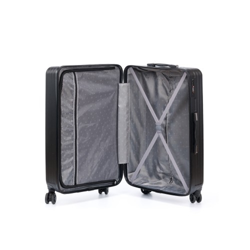 Чемодан TORBER ЛАМА, чёрный, ABS-пластик, 49 х 29,5 х 77 см, 92 л