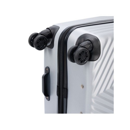 Чемодан TORBER ЛАМА, серебристый, ABS-пластик, 43 х 25,5 х 67 см, 62 л