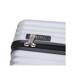 Чемодан TORBER ЛАМА, серебристый, ABS-пластик, 43 х 25,5 х 67 см, 62 л