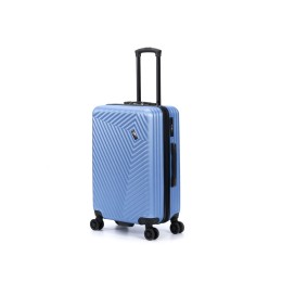 Чемодан TORBER ЛАМА, синий, ABS-пластик, 43 х 25,5 х 67 см, 62 л
