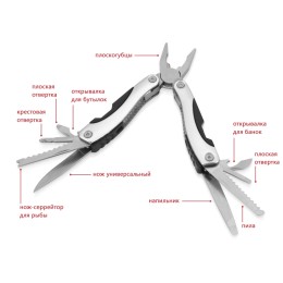 Мультиинструмент-пассатижи "Находка", серебристый/черный (Р)
