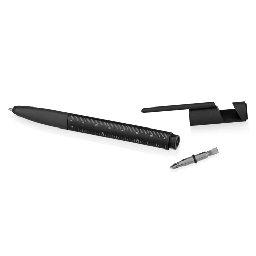 Ручка-стилус пластиковая шариковая многофункциональная (6 функций) «Multy», черный