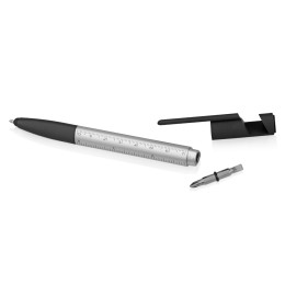 Ручка-стилус металлическая шариковая многофункциональная (6 функций) «Multy», серебристый