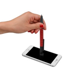 Ручка-стилус пластиковая шариковая многофункциональная (6 функций) «Multy», красный