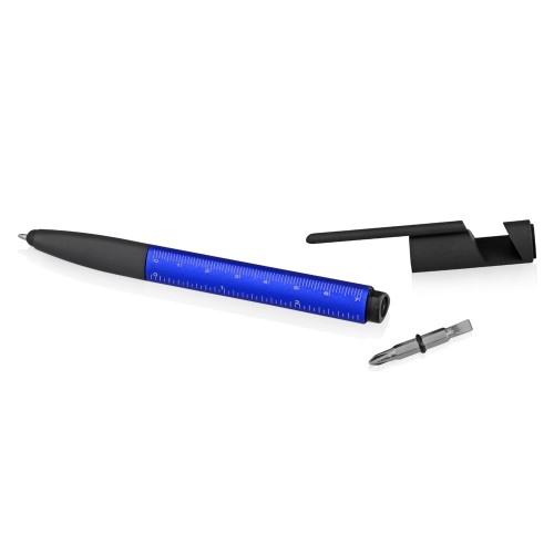 Ручка-стилус пластиковая шариковая многофункциональная (6 функций) «Multy», синий