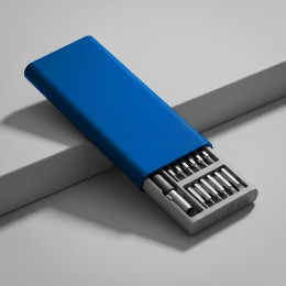 Отвертка с набором из 24 насадок "Bits", темно-синий