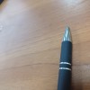 Ручка металлическая soft-touch шариковая со стилусом «Sway», черный/серебристый (P)