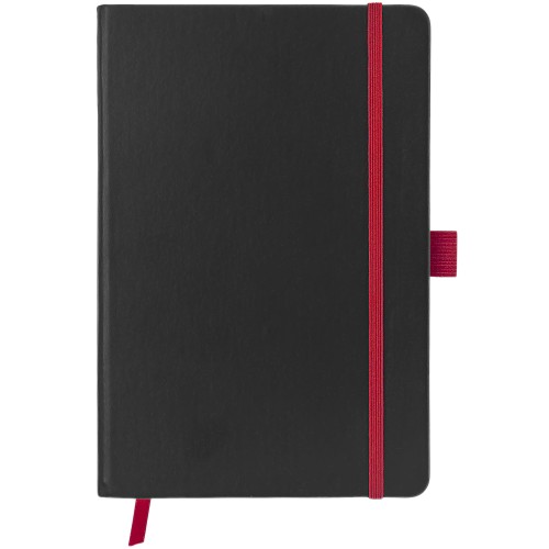 Блокнот "ColorNote Black", твердая обложка A5, 80 листов, черный с красным (Р)