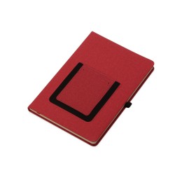Блокнот "Pocket" 140*205 мм с карманом для телефона, красный