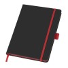 Блокнот "ColorNote Black", твердая обложка A5, 80 листов, черный с красным (Р)