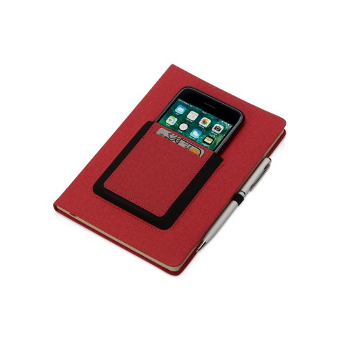 Блокнот "Pocket" 140*205 мм с карманом для телефона, красный