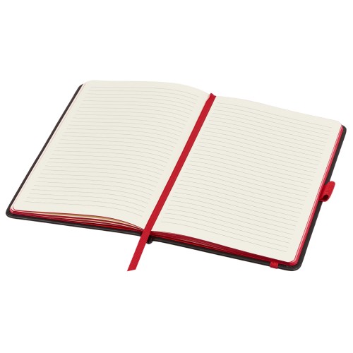 Блокнот "ColorNote Black", твердая обложка A5, 80 листов, черный с красным (Р)