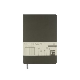 Скетчбук "Sketch & Art" в мягком переплете 140х210 мм, 100 л. бежевой бумаги 100 гр., серый