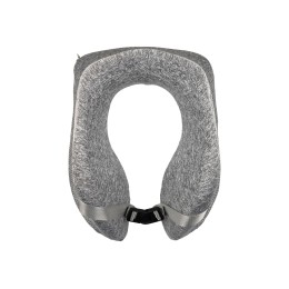 Подушка TORBER, дорожная, с эфектом памяти, серая, полиэстер, 20х27х10 см