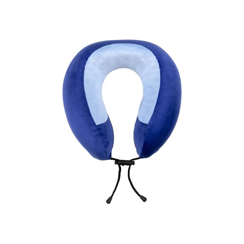 Подушка TORBER, дорожная, с эффектом памяти, синяя, полиэстер+спандекс