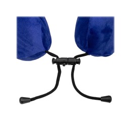 Подушка TORBER, дорожная, с эффектом памяти, синяя, полиэстер+спандекс